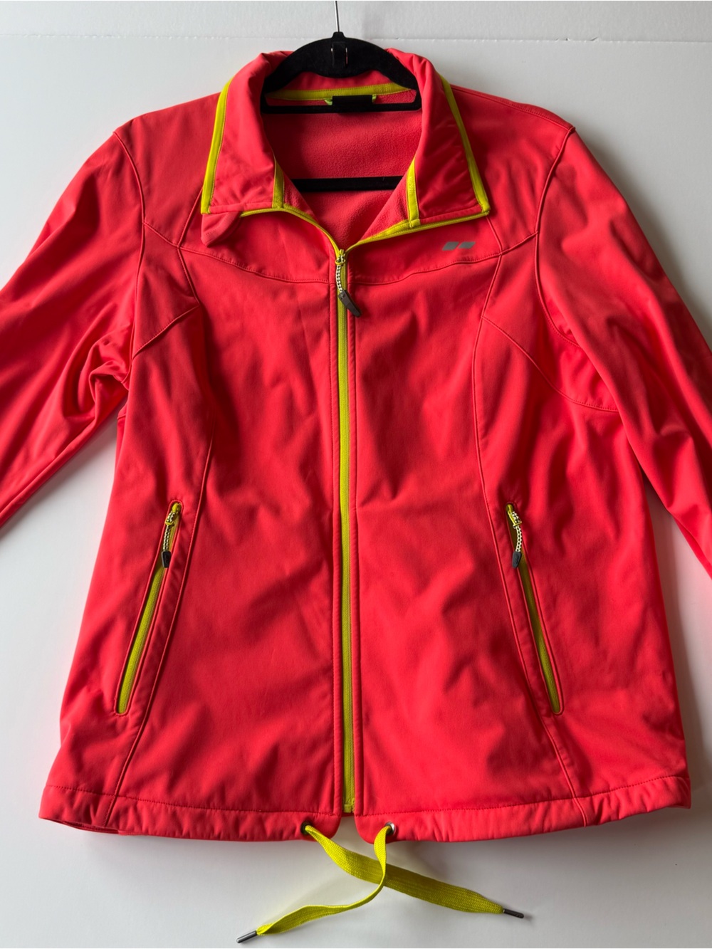 Women’s Koppen Neon Coral Softshell Jacket with Yellow Trim